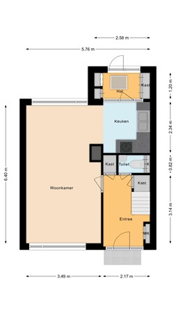 Floorplan - Dirk Bavolaan 34, 2411 TX Bodegraven